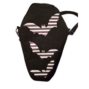 Custom Striped Bat Crossbody Coffin Bag